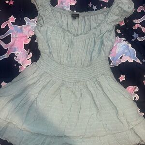 Chic Light Blue Ruffled Jumpsuit